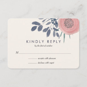 Resposta RSVP de Casamento de Poppies Blush