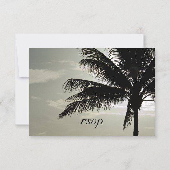 Resposta RSVP de Casamento de Praia da Silhouette  (Frente)