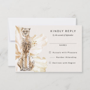 Resposta RSVP de Casamento de Safari Cheetah Tropi