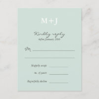 Resposta RSVP de Casamento de Wreath Monograma Rus