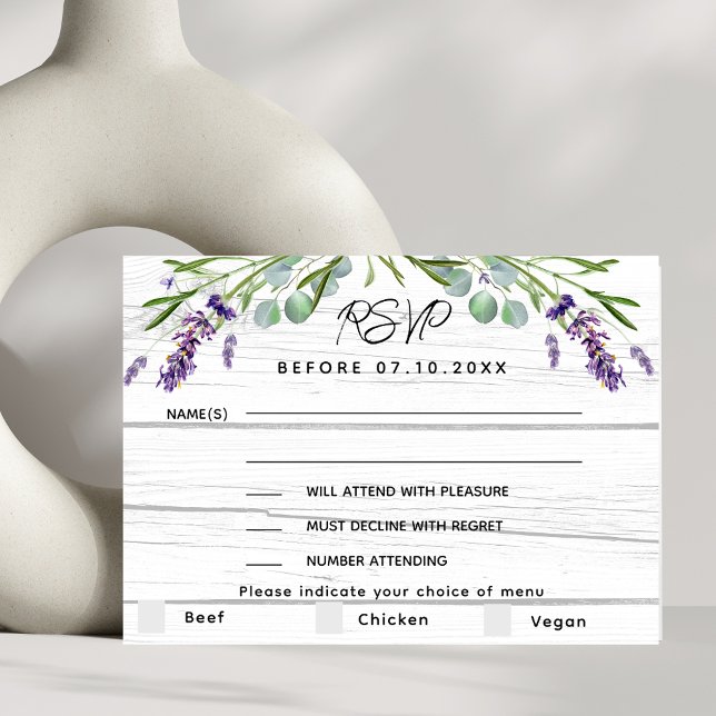resposta RSVP de casamento do menu de madeira viol (Criador carregado)