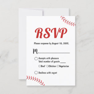 Resposta RSVP de Casamento Esportivo de Baseball
