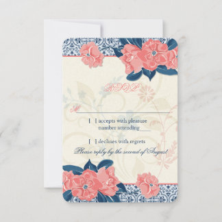 Resposta RSVP de Casamento Floral de Casamento Flo