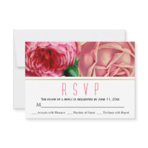 Resposta RSVP de casamento floral de rosas de vind