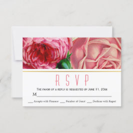 Resposta RSVP de casamento floral de rosas de vind