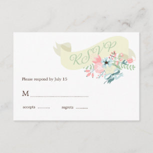 Resposta RSVP de Casamento Floral Moderno