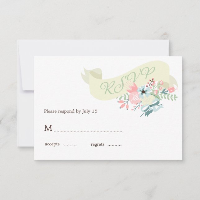 Resposta RSVP de Casamento Floral Moderno (Frente)