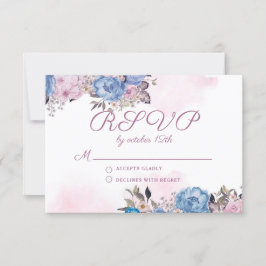 Resposta RSVP de Casamento Floral Rosa-Rosa-Cristã