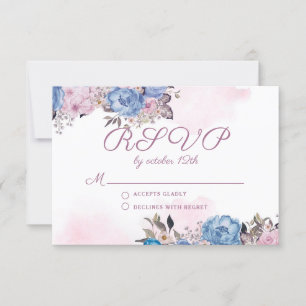 Resposta RSVP de Casamento Floral Rosa-Rosa-Cristã