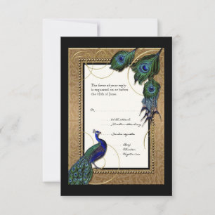 Resposta RSVP de Casamento Formal do Barroco Doura