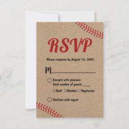 Resposta RSVP de Casamento Kraft Rústico Esportes 