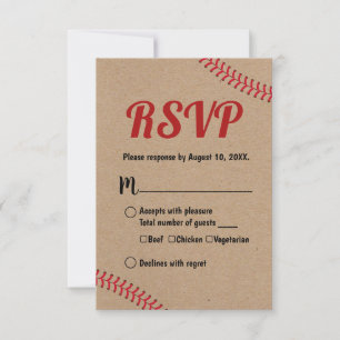 Resposta RSVP de Casamento Kraft Rústico Esportes 