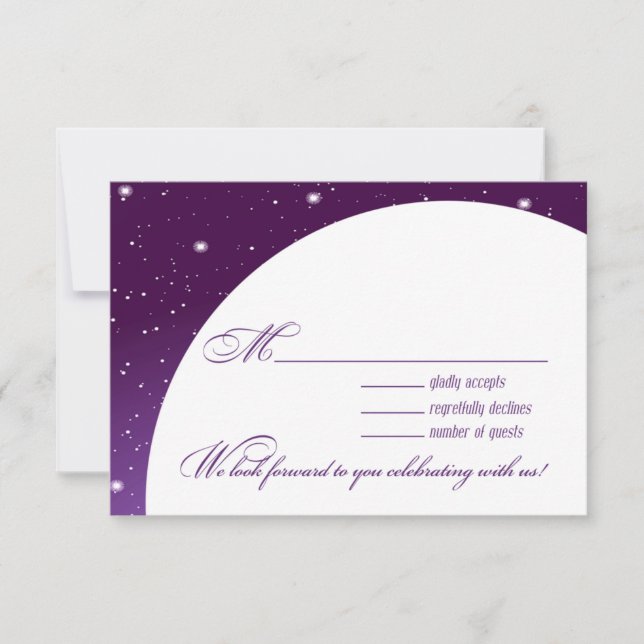 Resposta RSVP de Casamento Noturno Encantada (Frente)
