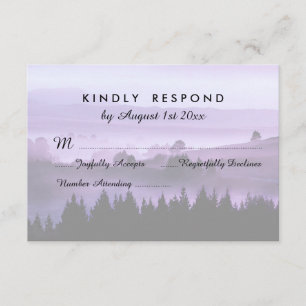 Resposta RSVP de Casamento Russo de Montanha Roxo