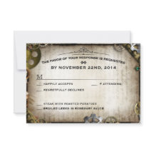 Resposta RSVP de Casamento Vitoriano Steampunk Gea