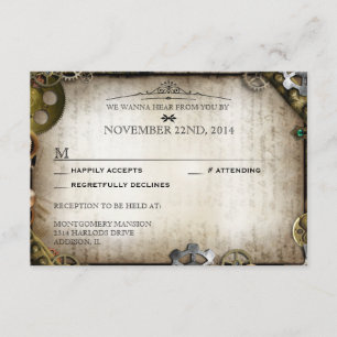 Resposta RSVP de Casamento Vitoriano Steampunk Gea
