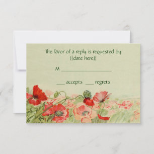 Resposta RSVP de casamentos vintage, Flores de Pap