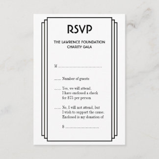 Resposta RSVP de ouro de quadro empilhado preto Ar