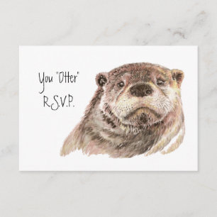 Resposta RSVP Divertida com a Watercolor Otter