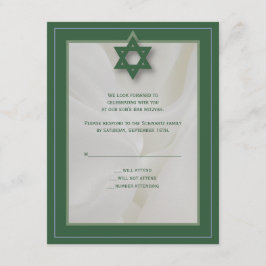 Resposta RSVP do Bar Elegante Mitzvah em verde