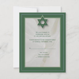 Resposta RSVP do Bar Elegante Mitzvah em verde