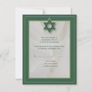 Resposta RSVP do Bar Elegante Mitzvah em verde