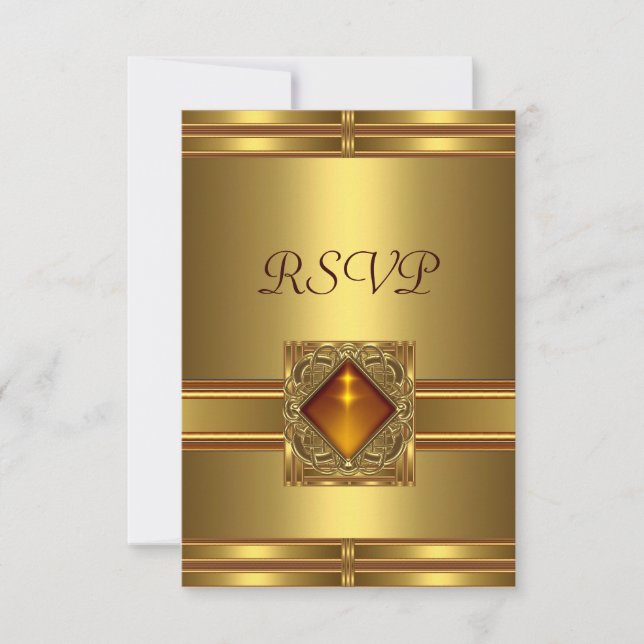 Resposta RSVP Dourado em Resposta Dourada (Frente)
