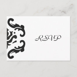 Resposta RSVP em Damask Preto e Branco Elegante