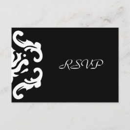 Resposta RSVP em Estilo Preto e Branco Damask