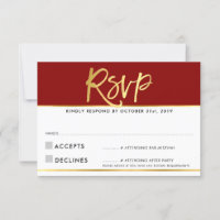 RESPOSTA RSVP escrita moderna em vermelho burgundy