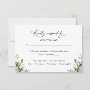 Resposta RSVP Eucalipto Aquarela Verde