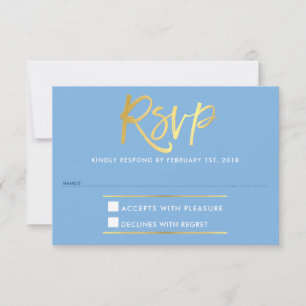 RESPOSTA RSVP Faux gold type cornflower blue