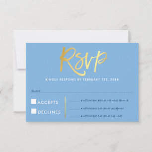 RESPOSTA RSVP Faux tipo ouro cornflower blue