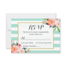 Resposta RSVP Floral de Stripes Verdes Modernas