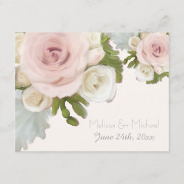 Resposta RSVP Floral Rosa Suculenta Folha Casament
