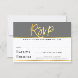 RESPOSTA RSVP moderno mármore cinza dourado