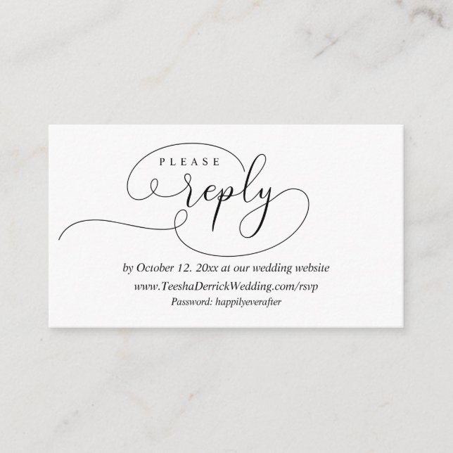 Resposta RSVP Online, Cartão de Gabinete de Casame (Frente)