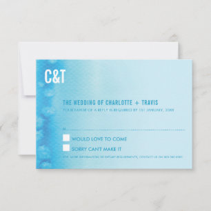 RESPOSTA RSVP RESPOSTA a azul-aquarela moderna omb