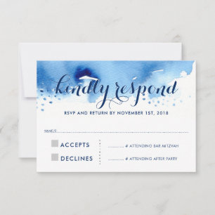 RESPOSTA RSVP RESPOSTA à cor azul-d-água do marinh