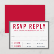 RESPOSTA RSVP RESPOSTA cinzas corajosas modernas