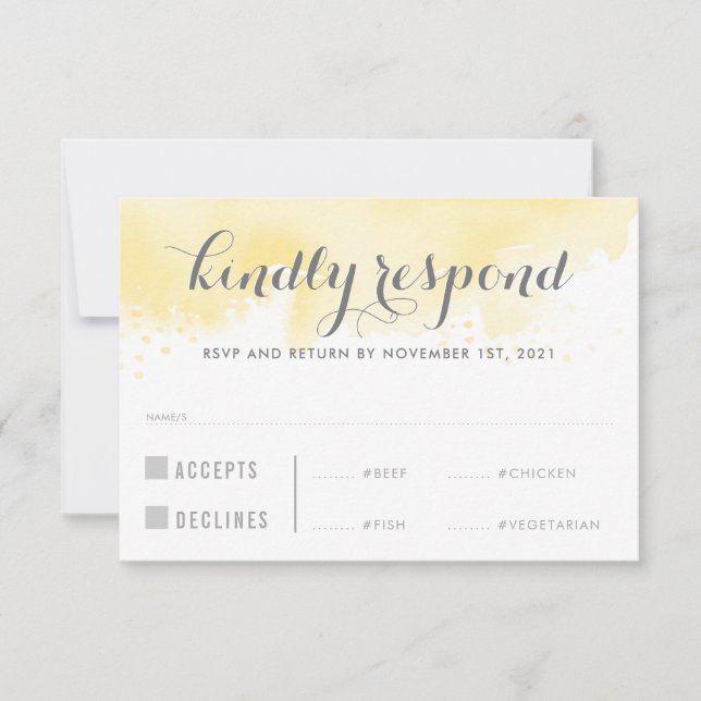 RESPOSTA RSVP RESPOSTA refeições amarelas com aqua (Frente)