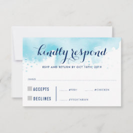 RESPOSTA RSVP RESPOSTA refeições de cor aquosa azu