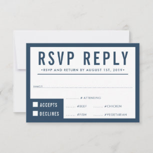 RESPOSTA RSVP RESPOSTA simples bloco moderno marin