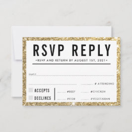 RESPOSTA RSVP RESPOSTA simples brilho de ouro mode