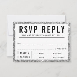 RESPOSTA RSVP RESPOSTA simples brilho prateado mod