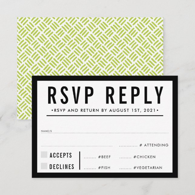 RESPOSTA RSVP RESPOSTA simples limão negro negro m (Frente/Verso)