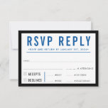 RESPOSTA RSVP simples azul real preto simples<br><div class="desc">pelo kat massard >> https://linktr.ee/simplysweetpaperie <<< Um bold type design para seus RSVP REPLY CARDS - para corresponder aos seus convites principais. Adorei o design, mas gostaria de ver algumas mudanças - outro esquema de cores, produto, adicionar uma foto ou adaptado para uma ocasião diferente - sem preocupações, simplesmente me...</div>