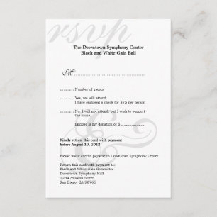 Resposta RSVP simples da corporação de gala branca