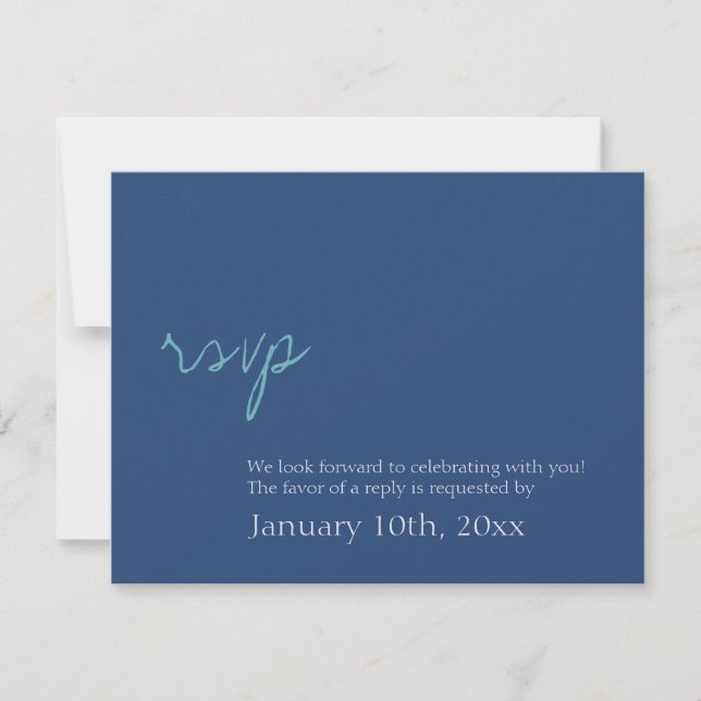 Resposta RSVP simples e elegante com brilho azul p (Frente)