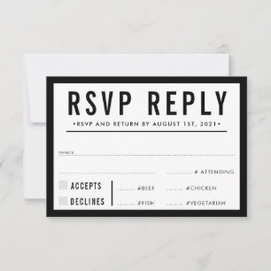 RESPOSTA RSVP: simples vermelho negro negro e pret